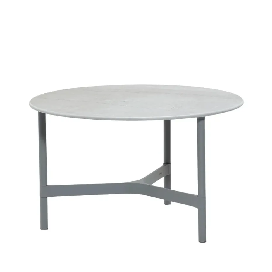 Table basse Twist medium Ø70 cm, Fossil grey-light grey