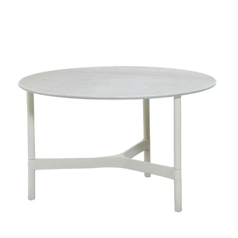 Table basse Twist medium Ø70 cm, Fossil grey-white