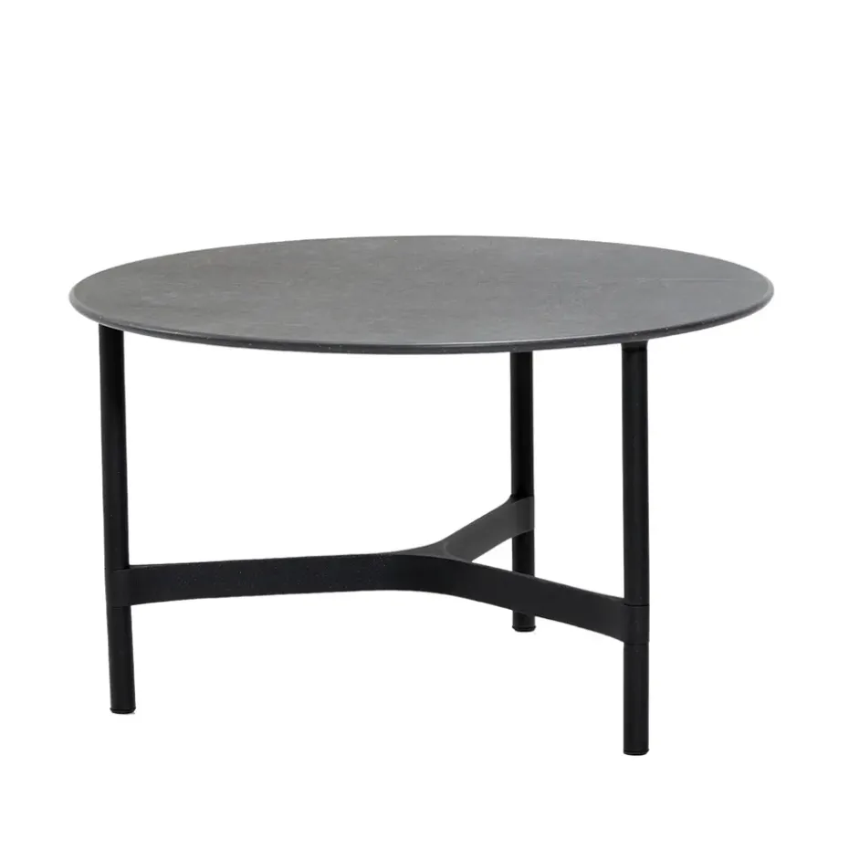 Table basse Twist medium Ø70 cm, Fossil black-lava grey