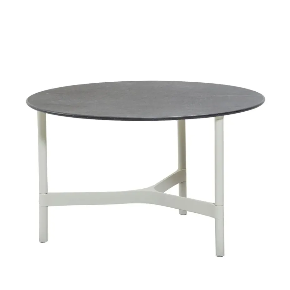Table basse Twist medium Ø70 cm, Fossil black-white