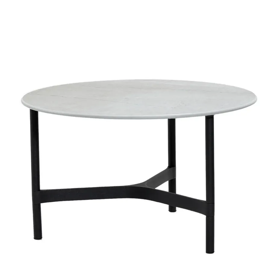 Table basse Twist medium Ø70 cm, Fossil grey-lava grey