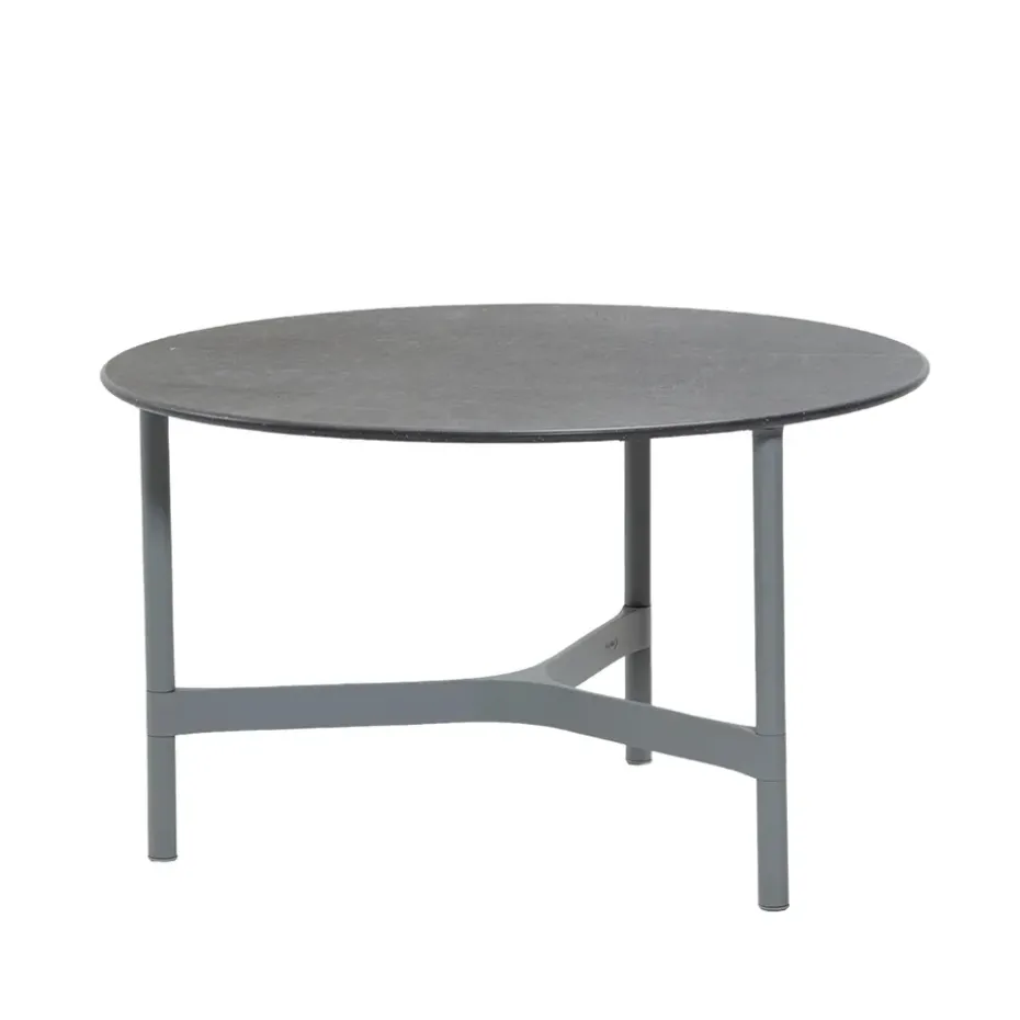 Table basse Twist medium Ø70 cm, Fossil black-light grey