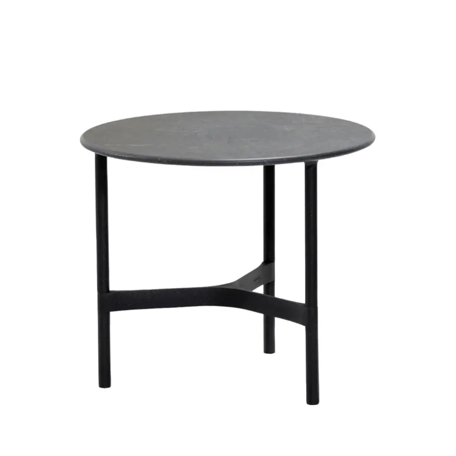 Table basse Twist small Ø45 cm, Fossil black-lava grey