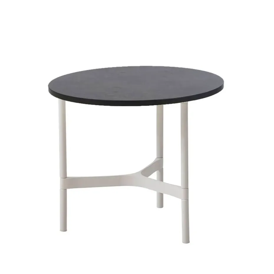 Table basse Twist small Ø45 cm, Dark grey-white