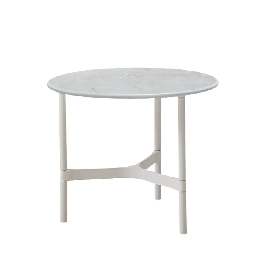 Table basse Twist small Ø45 cm, Fossil grey-white