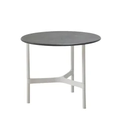 Table basse Twist small Ø45 cm, Fossil grey-white