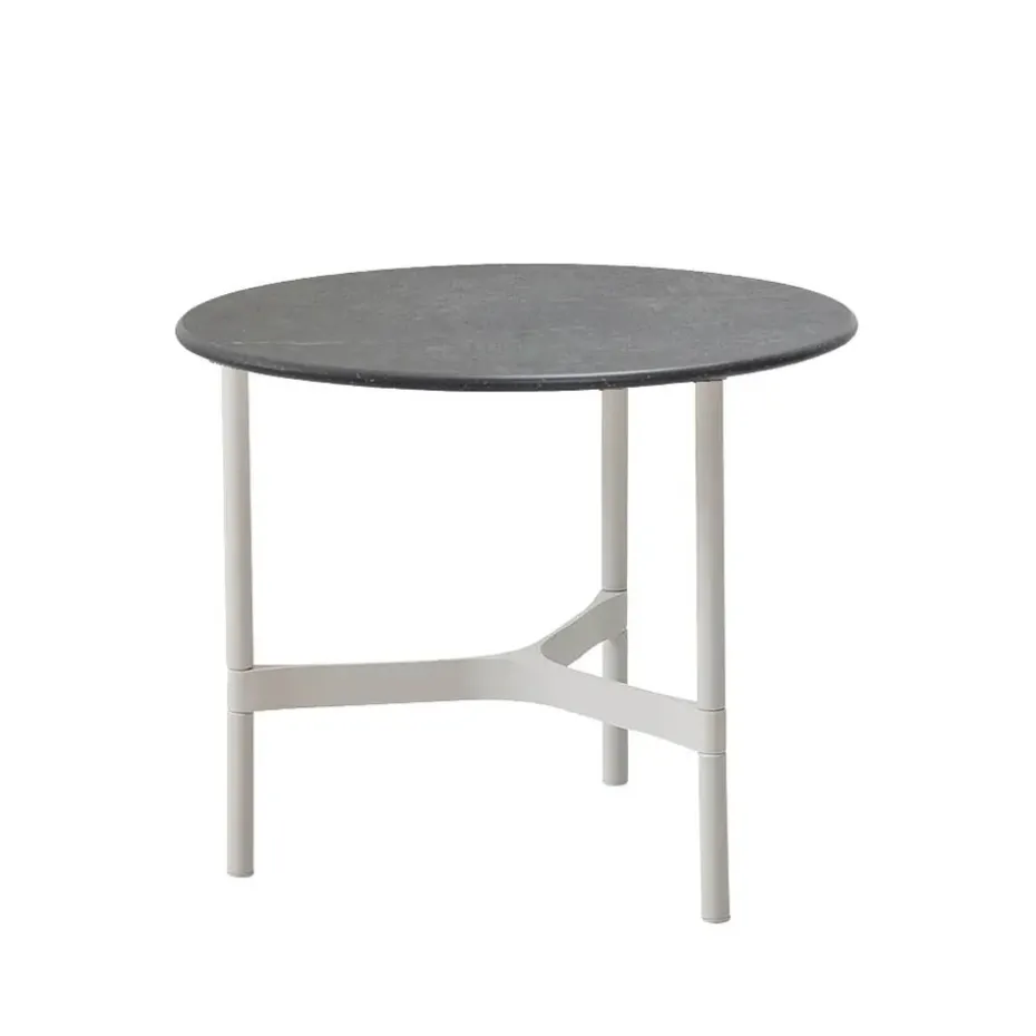 Table basse Twist small Ø45 cm, Fossil grey-white