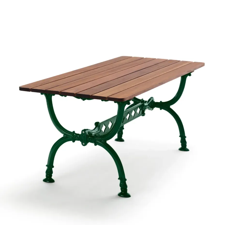 Table Byarum 142x72 cm, Acajou, support vert