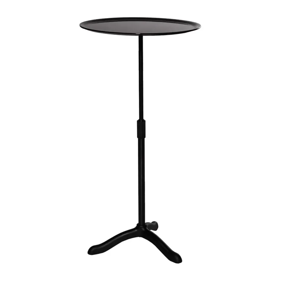 Table Cassis Ø37 cm, Aluminium anodisé noir-noir