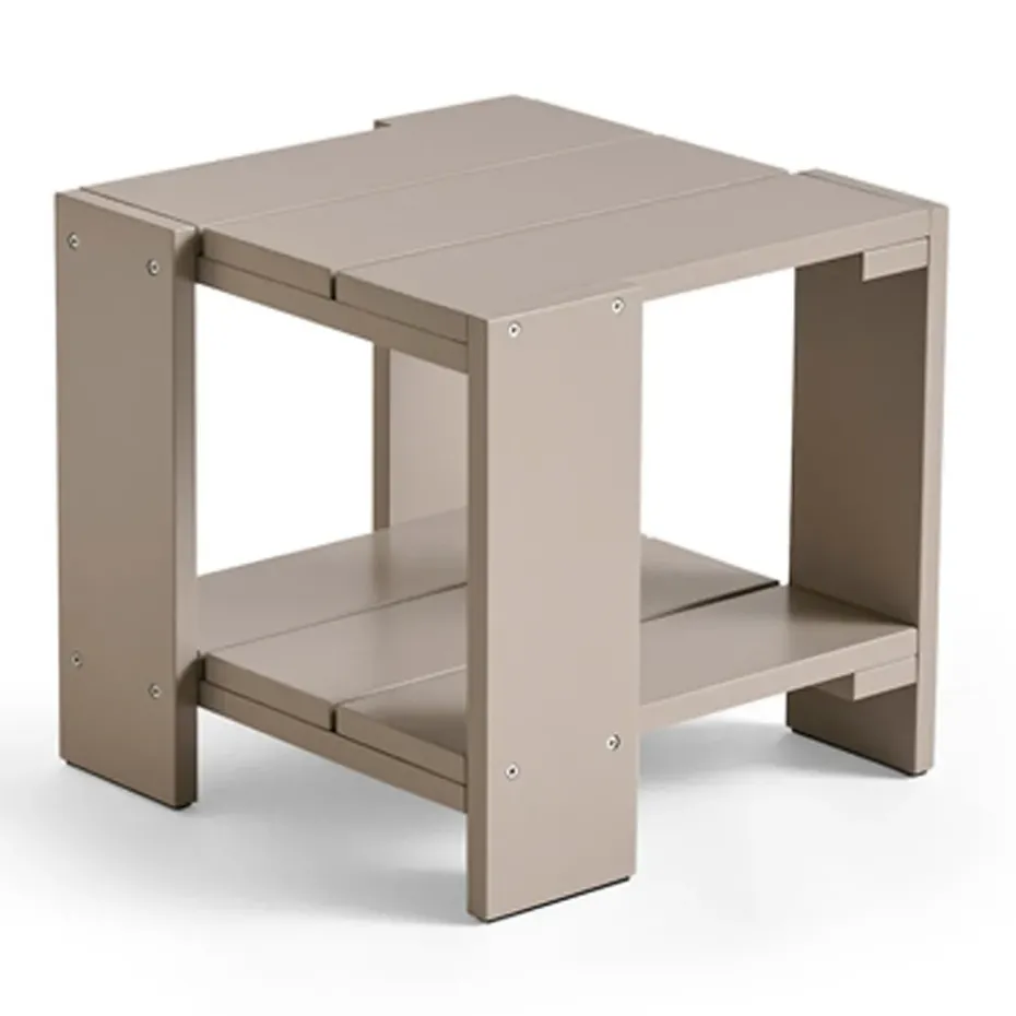 Table Crate Side Table 49,5x49,5x45 cm pin laqué, London fog