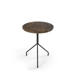 Table d'appoint Allforone, Brown Emperador-black, Ø50 cm