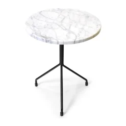 Table d'appoint Allforone, White carrara-black, Ø40 cm