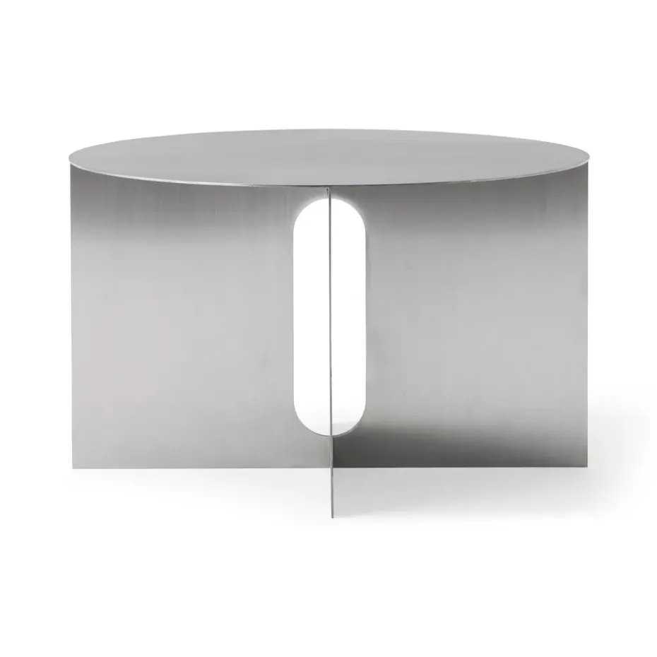 Table d'appoint Androgyne Ø63 cm, Brushed steel