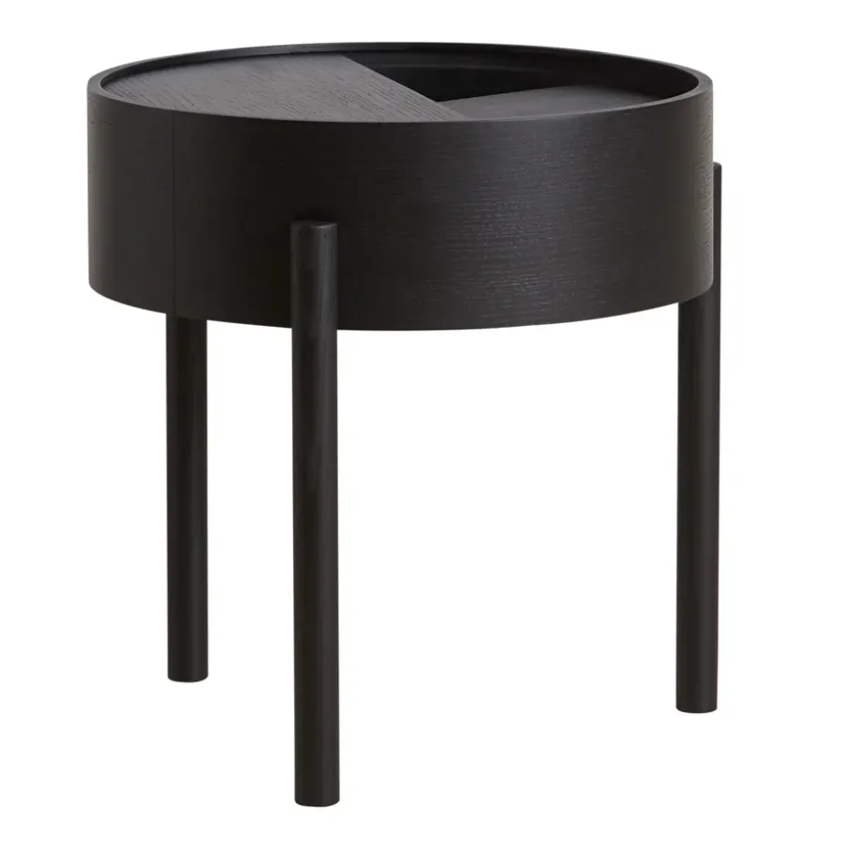 Table d’appoint Arc, frêne peint noir