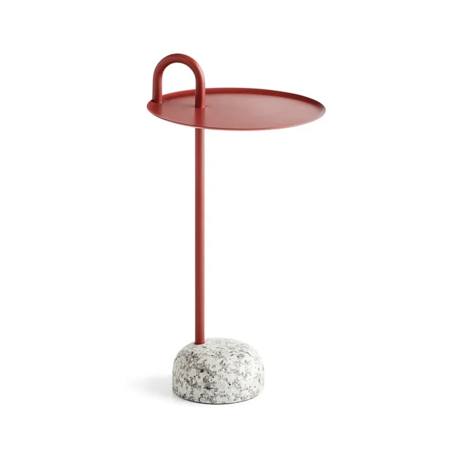 Table d'appoint Bowler, Tile red-granite