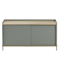 Table d'appoint Enfold, basse 125x45x63 cm, chêne, vert