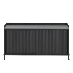 Table d'appoint Enfold, basse 125x45x63 cm, noir, noir