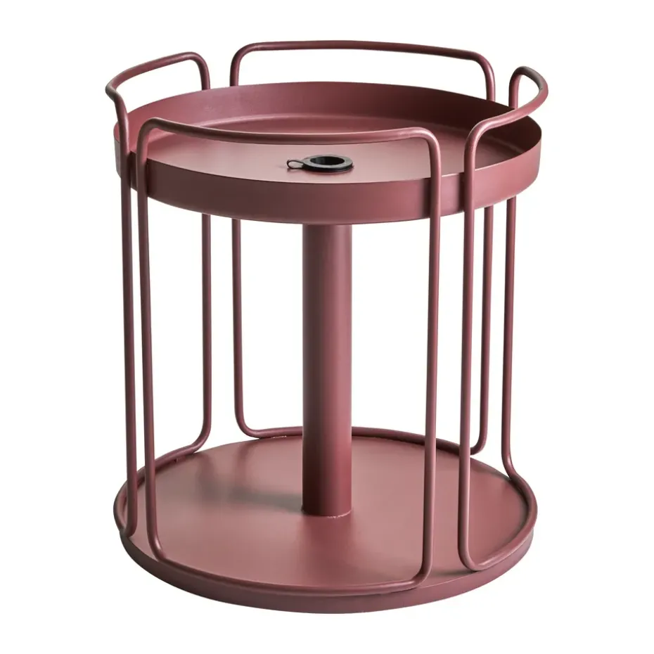 Table d'appoint et pied de parasol Shady, Zin red