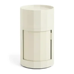 Table d'appoint Facet Cabinet high pieds/roues 66 cm, Eggshell