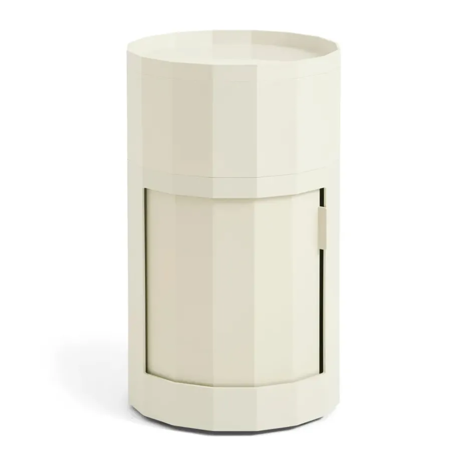 Table d'appoint Facet Cabinet high pieds/roues 66 cm, Eggshell