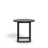 Table d'appoint Florence, black marquina marble, ø 50 cm, structure noire