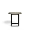 Table d'appoint Florence, gris du marais marble, ø 50 cm, structure noire