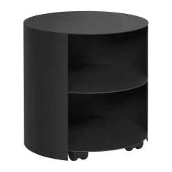 Table d'appoint Hide Ø38x41 cm, Jet black textured