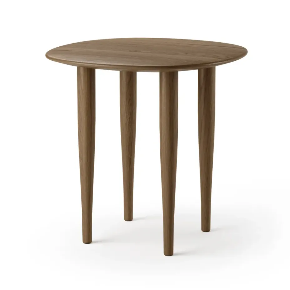Table d'appoint Jari Ø 45 cm, Chêne huilé fumé