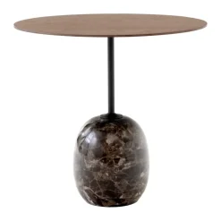 Table d'appoint Lato LN9, Walnut-Emparador marble
