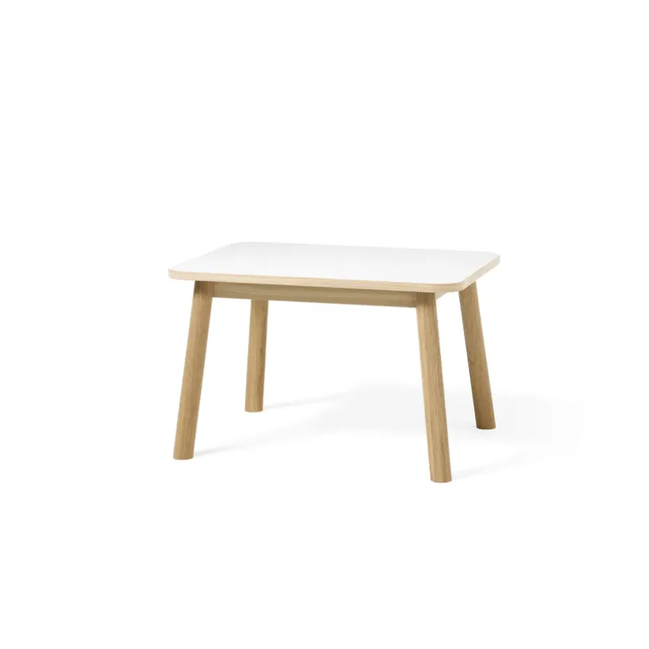 Table d'appoint Mino, blanc/chêne