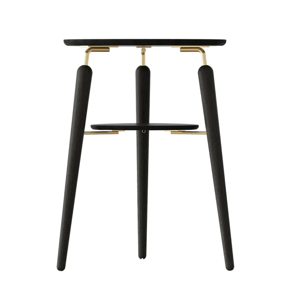Table d'appoint My Spot, Noir chêne-laiton