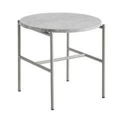 Table d'appoint Rebar Ø45 cm, Grey marble-fossil