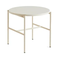 Table d'appoint Rebar Ø45 cm, Beige marble-alabaster