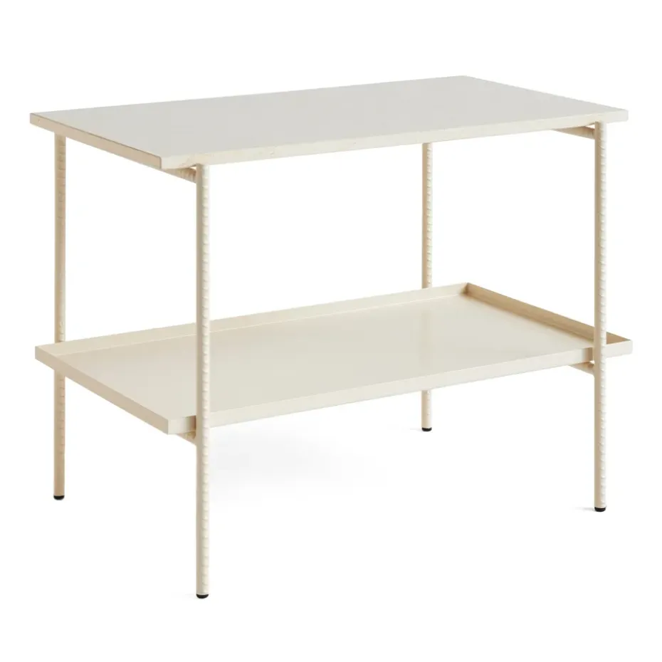 Table d'appoint Rebar 75x44x55 cm, Beige marble-alabaster