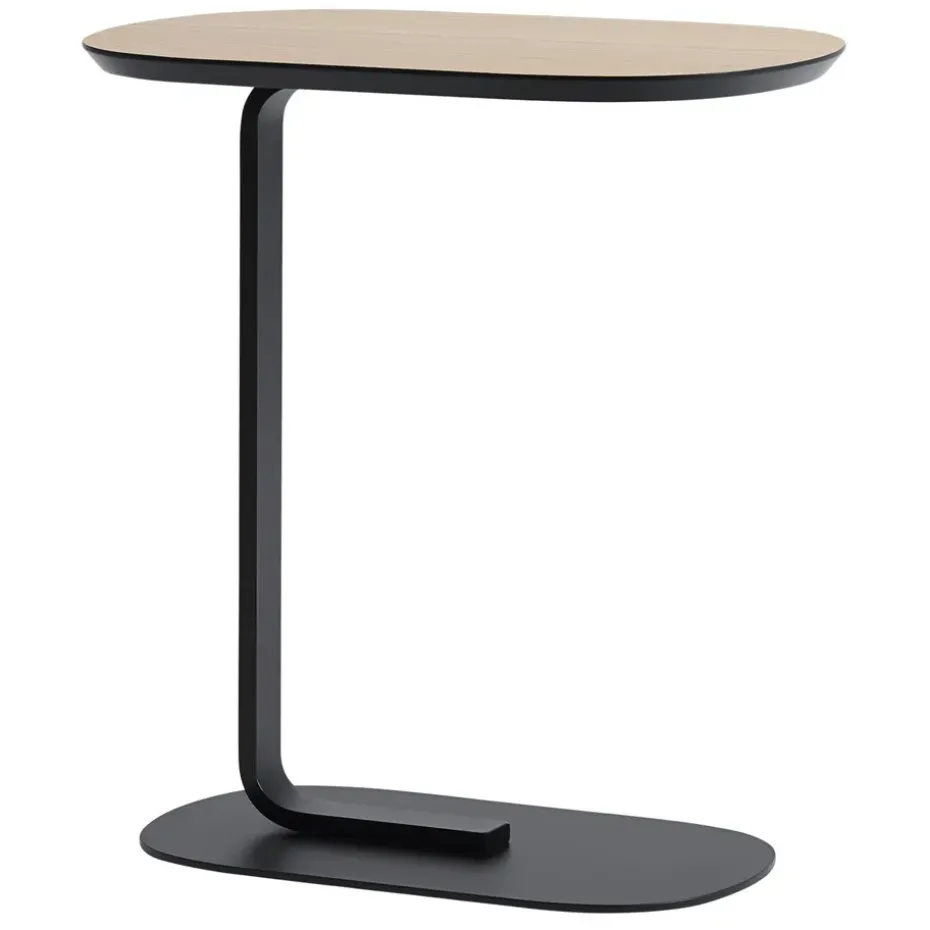 Table d'appoint Relate 60,5 cm, chêne, noir