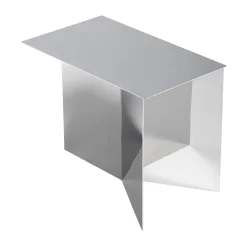 Table d'appoint Slit Oblong 27,5x49 cm, Mirror polished steel