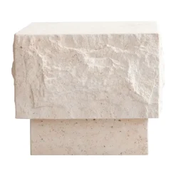 Table d'appoint Temple low 42x40 cm, Limestone