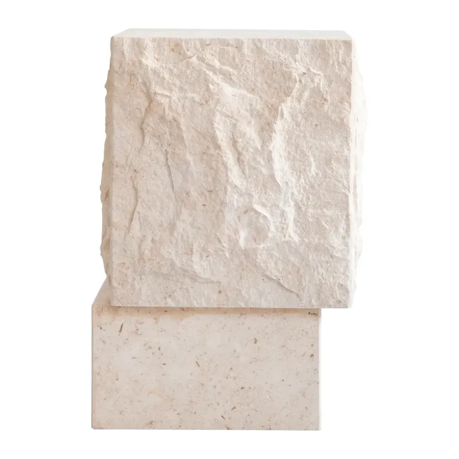 Table d'appoint Temple tall 50x33 cm, Limestone