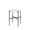 Table d'appoint TS Round, natural white travertine, ø40, structure noire