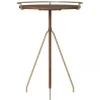 Table d’appoint Umanoff noyer et laiton poli, 60 cm