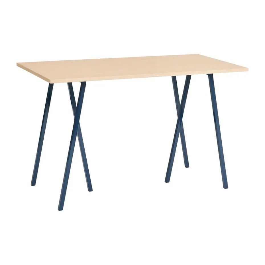 Table de bar Loop Stand incl. support 77,5x160 cm, Deep blue-clear lacq. oak