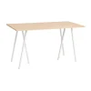 Table de bar Loop Stand incl. support 87,5x180 cm, White-clear lacq. oak