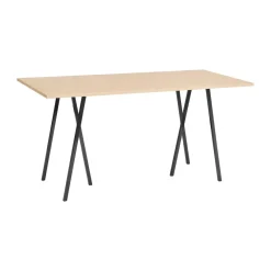Table de bar Loop Stand incl. support 92,5x200 cm, Black-clear lacq. oak