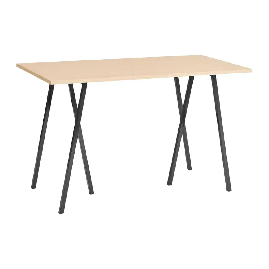 Table de bar Loop Stand incl. support 77,5x160 cm, Black-clear lacq. oak