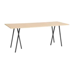 Table de bar Loop Stand incl. support 92,5x250 cm, Black-clear lacq. oak