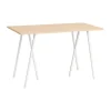 Table de bar Loop Stand incl. support 77,5x160 cm, White-clear lacq. oak