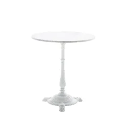 Table de café Classic, Marbre blanc, support blanc