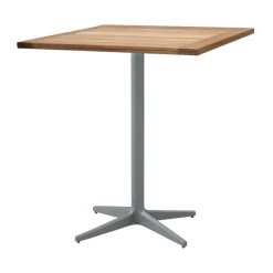 Table de café Drop teak 72x72 cm, Pied Light grey