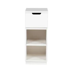 Table de chevet Aoko 72 cm 1 tiroir, Blanc laqué
