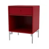 Table de chevet Dream, beetroot 165, pieds chromés